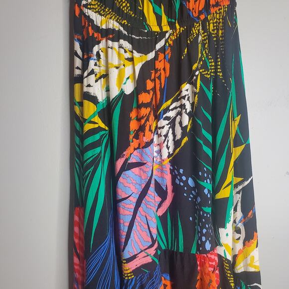 Flying Tomato Colorful Tropical Off Shoulder Maxi Dress High Low Flowy Small - Picture 3 of 11